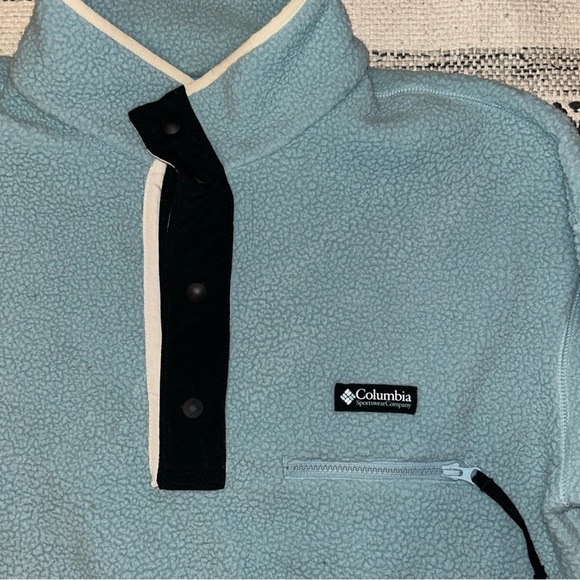 Columbia Men's Light Blue Fleece Pullover - Picture 3 of 5